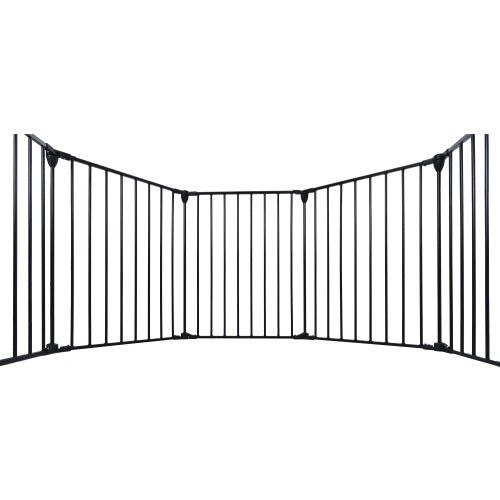 150″ Adjustable 6-Panel Metal Safety Gate – Foldable Freestanding Play Yard & Safety Fence