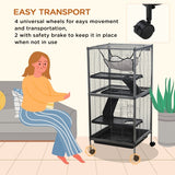 Metal Critter Cage – Large Rolling Small Animal Enclosure with Multiple Levels for Ferrets, Chinchillas, Rats & Hamsters