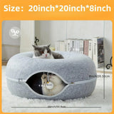 Peekaboo Cat Cave for Indoor Cats, Cat Donut Cat Tunnel Bed, Scratch Resistant Cat Toys for Medium Large Cats - PulinGO