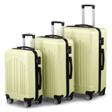 3-Piece ABS+PC Curved Vertical Luggage Set – Hard Shell Spinner Suitcases with TSA Lock & 360° Wheels (20", 24", 28")