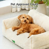 Mewoofun Cat Sofa Bed – Medium White Washable Pet Bed with Removable Cover & Non-Slip Bottom for Cats & Small Dogs