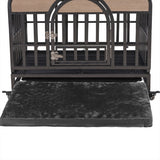 46" Heavy-Duty Furniture-Style Dog Crate with Removable Trays & Wheels
