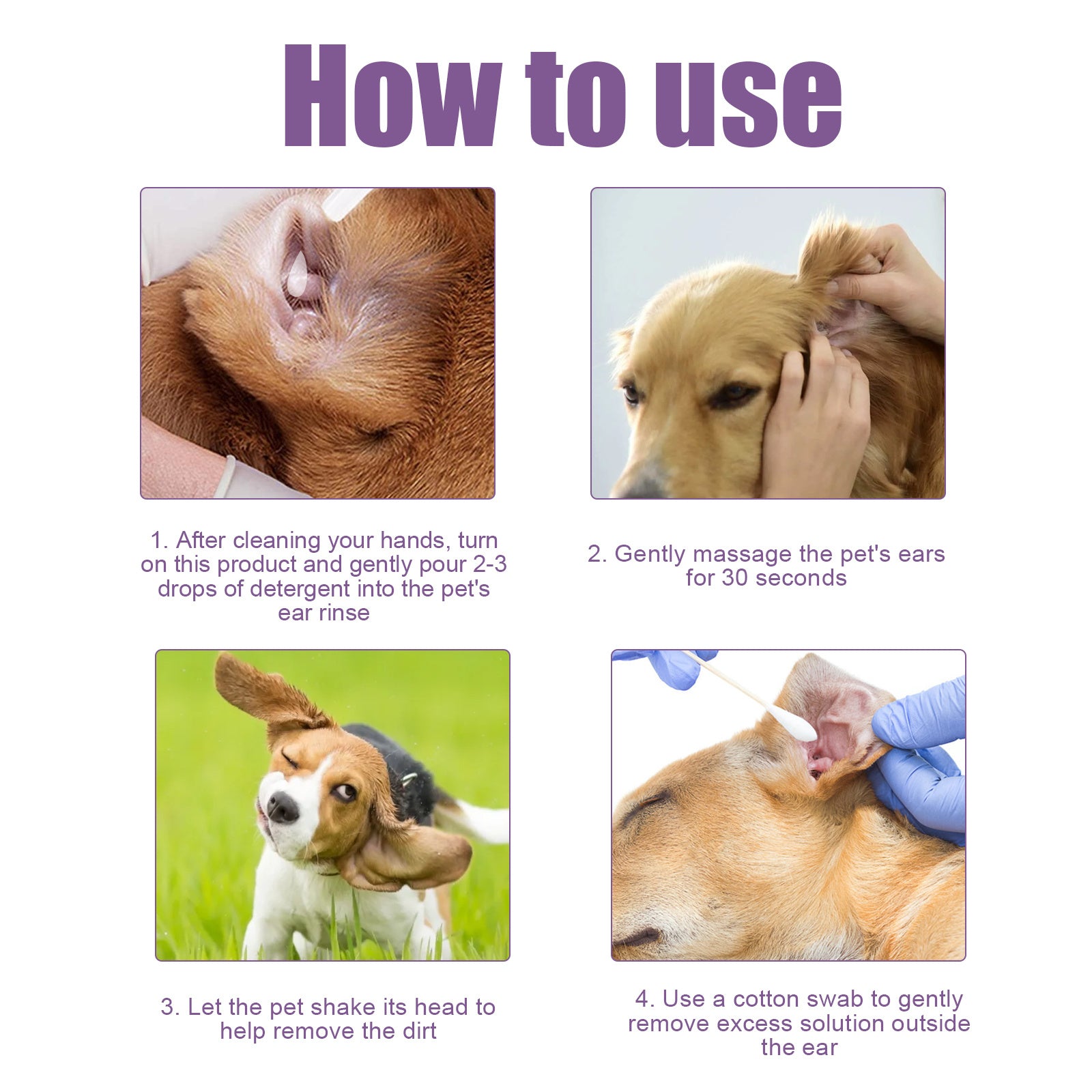 Cat & Dog Ear Wax Relief Drops – Gentle Ear Odor Cleaner for Safe, Daily Ear Hygiene