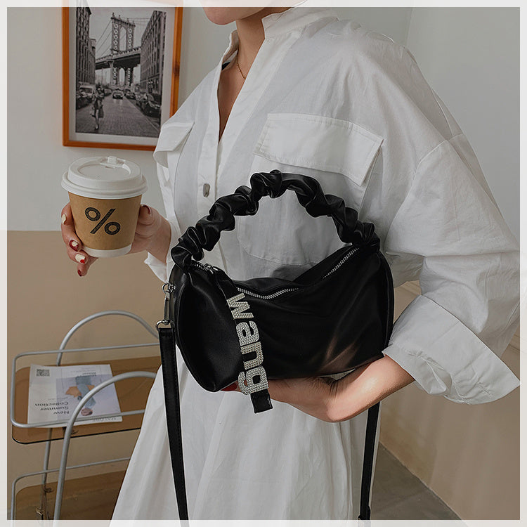 Women’s Pleated Shoulder Bag – Fairy Student Underarm Handbag for Daily Use