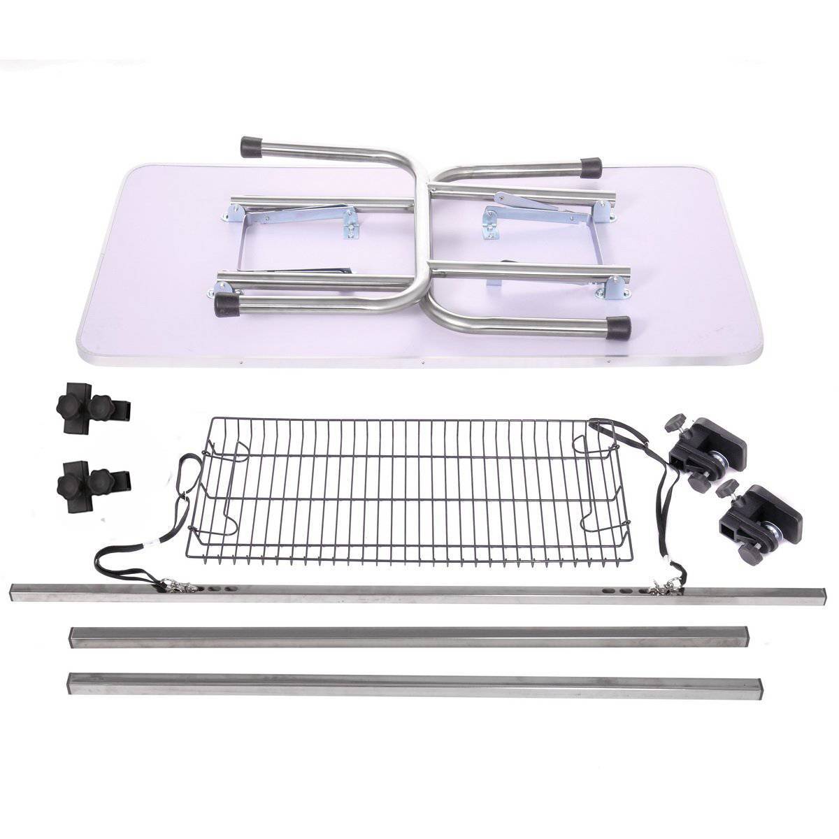 Professional Stainless Steel Folding Grooming Table – Heavy-Duty Dog Grooming Station with Adjustable Arm & Non-Slip Surface