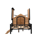 Outdoor Large Wooden Cabin Dog Kennel with Porch – Weather-Resistant House Style Shelter for Medium & Large Pets