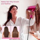 1800W Ionic Hair Dryer with Magnetic Nozzle - Powerful, Low-Noise Blow Dryer for Fast, Frizz-Free Drying