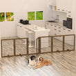 Dog Gate with Door – 6-Panel Pet Fence Barrier, 144" Wide × 32" Tall, Foldable & Configurable into Multiple Shapes