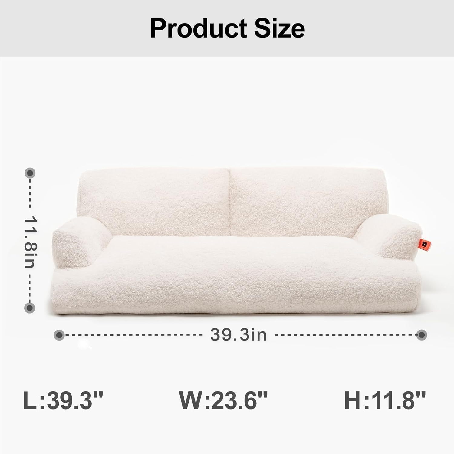 Mewoofun Small Dog Bed – 25.6"x19.7"x7.9" Grey Washable Waterproof Pet Cushion with Removable Cover & Non-Slip Bottom