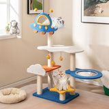 49" Tall Cat Tree Tower with UFO Space Capsule Top Perch & Sisal Scratching Posts – Multi-Level Indoor Cat Furniture
