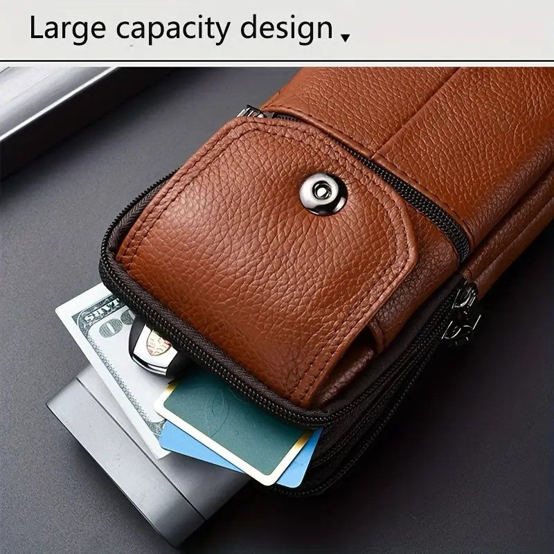 Premium Leather Phone Shoulder & Belt Case