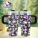 Sanrio 14 oz Stainless Steel Insulated Water Bottle with Handle & Straw – BPA-Free, Travel & Family Gift