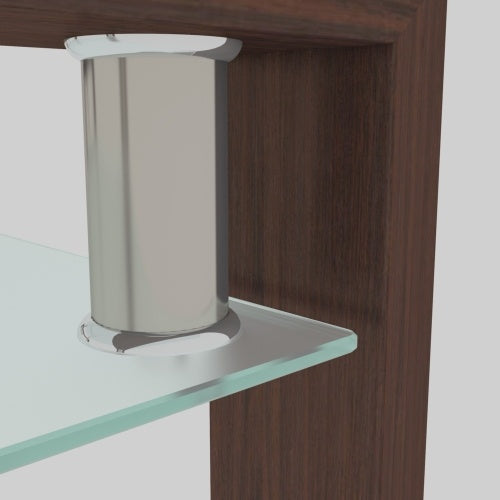 Rectangle Walnut Glass Coffee Table – Modern Clear Center Side Table for Living Room ✨🪞