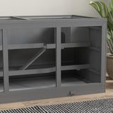 Oversized Wooden Hamster Cage – Multi-Level Small Animal Habitat with Transparent Panels, Ramps & Ventilation