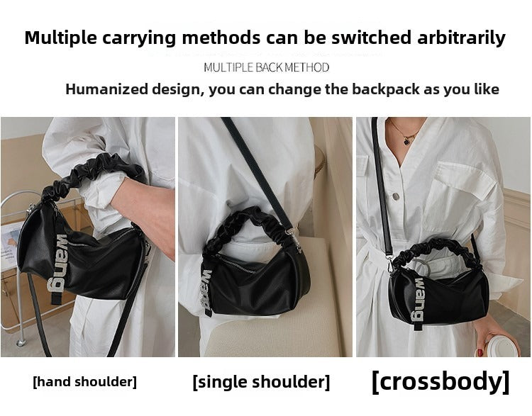 Women’s Pleated Shoulder Bag – Fairy Student Underarm Handbag for Daily Use