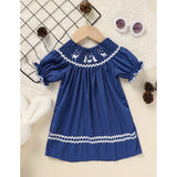 Toddler & Infant Girl Christmas Dress 🎄 Santa Embroidery Smocked Party Outfit