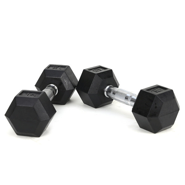 15LB Dumbbells (Pair) – Rubber Coated Solid Cast Iron | Durable Home Gym Weights for Strength Training 💪🔥