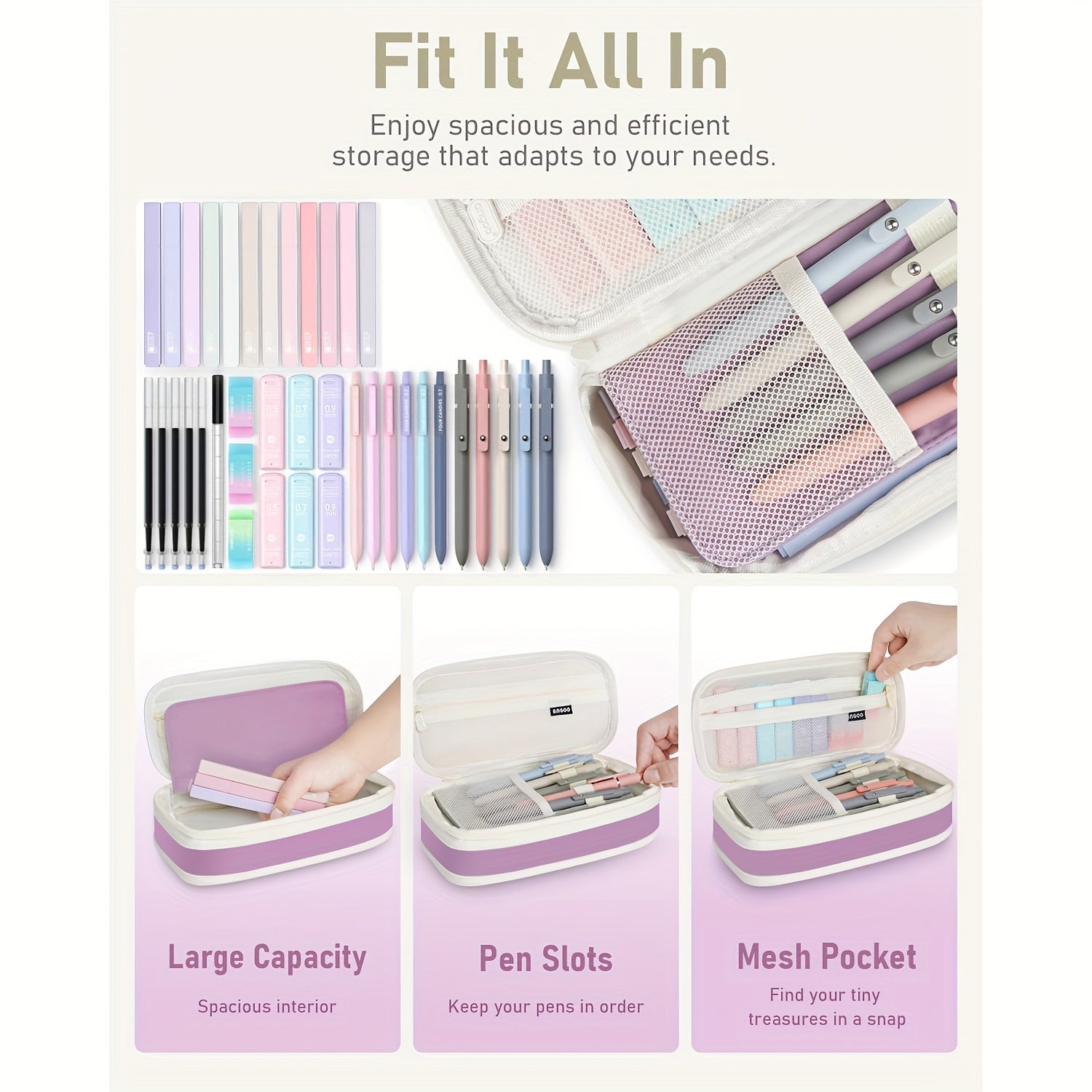 39-Piece Aesthetic School Supplies Set – Pastel Highlighters, Gel Pens, Mechanical Pencils & Cute Pen Case