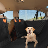 Dog Car Back Seat Cover – Waterproof 600D Oxford Cloth Protector with Zipper Mesh Window, Storage Bags & Side Flaps for Cars, Trucks & SUVs
