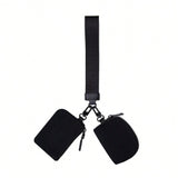 Keychain Wristlet Wallet for Women 💖 Mini Dual Pouch Wallet with Zipper – Stylish & Functional