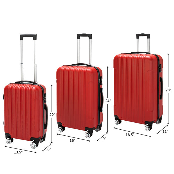 Vertical Pattern 3-in-1 Luggage Set with Universal 360° Spinner Wheels & Pull Rod Design