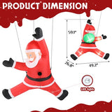 4.9‑Ft Lighted Hanging Santa Claus with Gift Bag – Inflatable Outdoor Decoration with Built‑in LED Lights