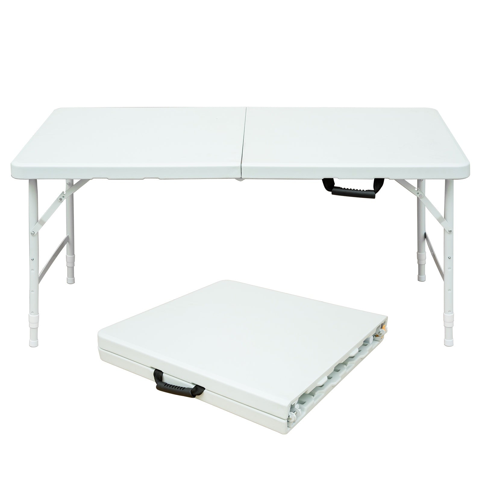 4 ft White Portable Folding Table – Indoor/Outdoor Use, 135 kg Max Load, Waterproof Top & Powder-Coated Steel Frame