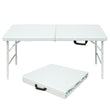 4 ft White Portable Folding Table – Indoor/Outdoor Use, 135 kg Max Load, Waterproof Top & Powder-Coated Steel Frame