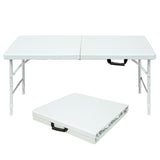 4 ft White Portable Folding Table – Indoor/Outdoor Use, 135 kg Max Load, Waterproof Top & Powder-Coated Steel Frame