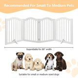 27.6″ Tall 4-Panel Freestanding Wooden Pet Gate – Foldable Safety Fence with Support Feet