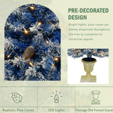 Pre-Lit Christmas 4-Piece Artificial Tree Set – Entrance Trees, Garland & Wreath with LED Lights