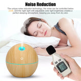 USB Aroma Humidifier Essential Oil Diffuser – Ultrasonic Cool Mist with 7-Color Changing LED Light, Wood Finish, 130ml