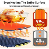 Foldable Electric Food Warming Mat - Silicone Heating Tray with 3 Temperature Settings for Buffets & Parties