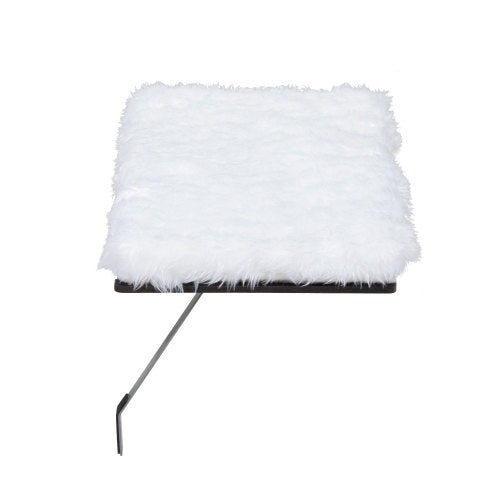 Wall-Mounted Cat Window Perch Seat – Upholstered MDF & Iron, White