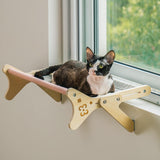 Adjustable 2-in-1 Cat Window Perch Sunbathing Seat – Pink, Holds 40 lbs