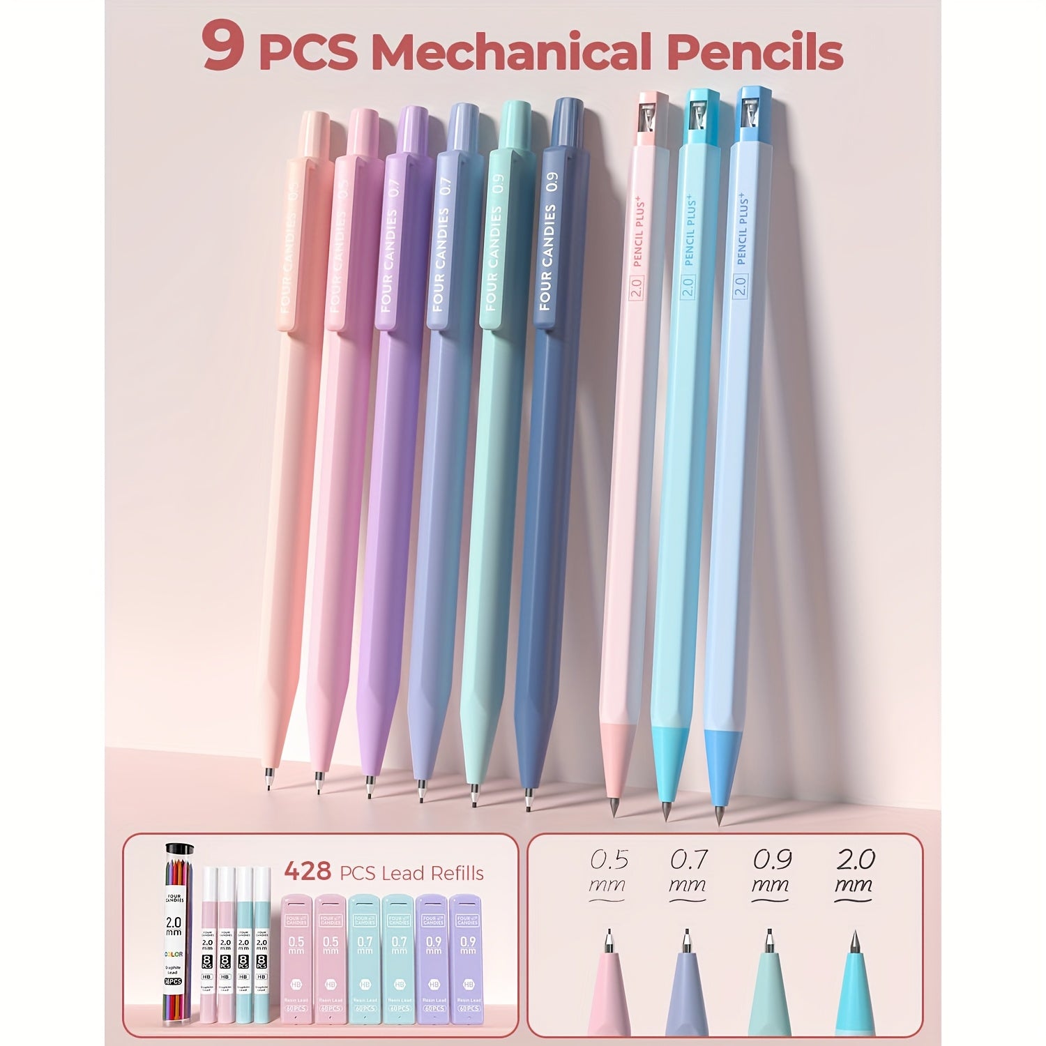 56 PCS Aesthetic School Supplies Set with Large Pencil Case – 6 Ballpoint Pens, 12 Pastel Pencils, 5 Gel Pens & 9 Automatic Pencils 🎒