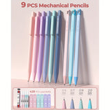 56 PCS Aesthetic School Supplies Set with Large Pencil Case – 6 Ballpoint Pens, 12 Pastel Pencils, 5 Gel Pens & 9 Automatic Pencils 🎒