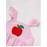 Kids Baby Girl Back to School Outfit – Summer Ruffle Sleeve Applique Top & Shorts Set, Cute First Day of School Clothes for Girls