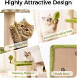 Mewoo Large Cat Tree Tower – Multi-Level Scratching Post with Removable Perch & Interactive Toys for Indoor Cats