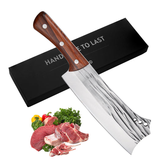 Kegani Heavy-Duty Meat & Bone Cleaver Knife – 7.3" High-Carbon Steel Bone Chopper, Full-Tang Handle