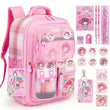 My Melody Large-Capacity School & Travel Backpack Set – Badge + ID Holder + Stationery Cards Included