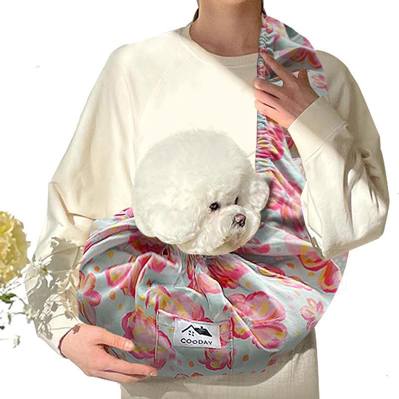 Hands-Free Pet Cuddle Carrier Sling – Reversible Comfort for Small & Medium Pets, Pocket Included, Everyday Cozy