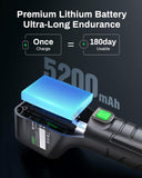 Portable Tire Air Pump with LED Light & Pressure Gauge