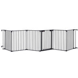 150″ Adjustable 6-Panel Metal Safety Gate – Foldable Freestanding Play Yard & Safety Fence