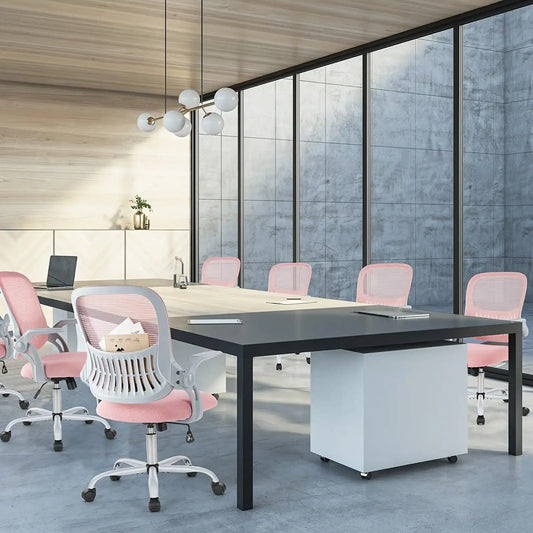 OLIXIS Ergonomic Office Desk Computer Chair, High Back Comfy Swivel Home Gaming Mesh Chairs with Wheels, Adjustable Headrest, Comfortable Lumbar Support, Flip-up Arms, 144° Tilt for Study - PulinGO