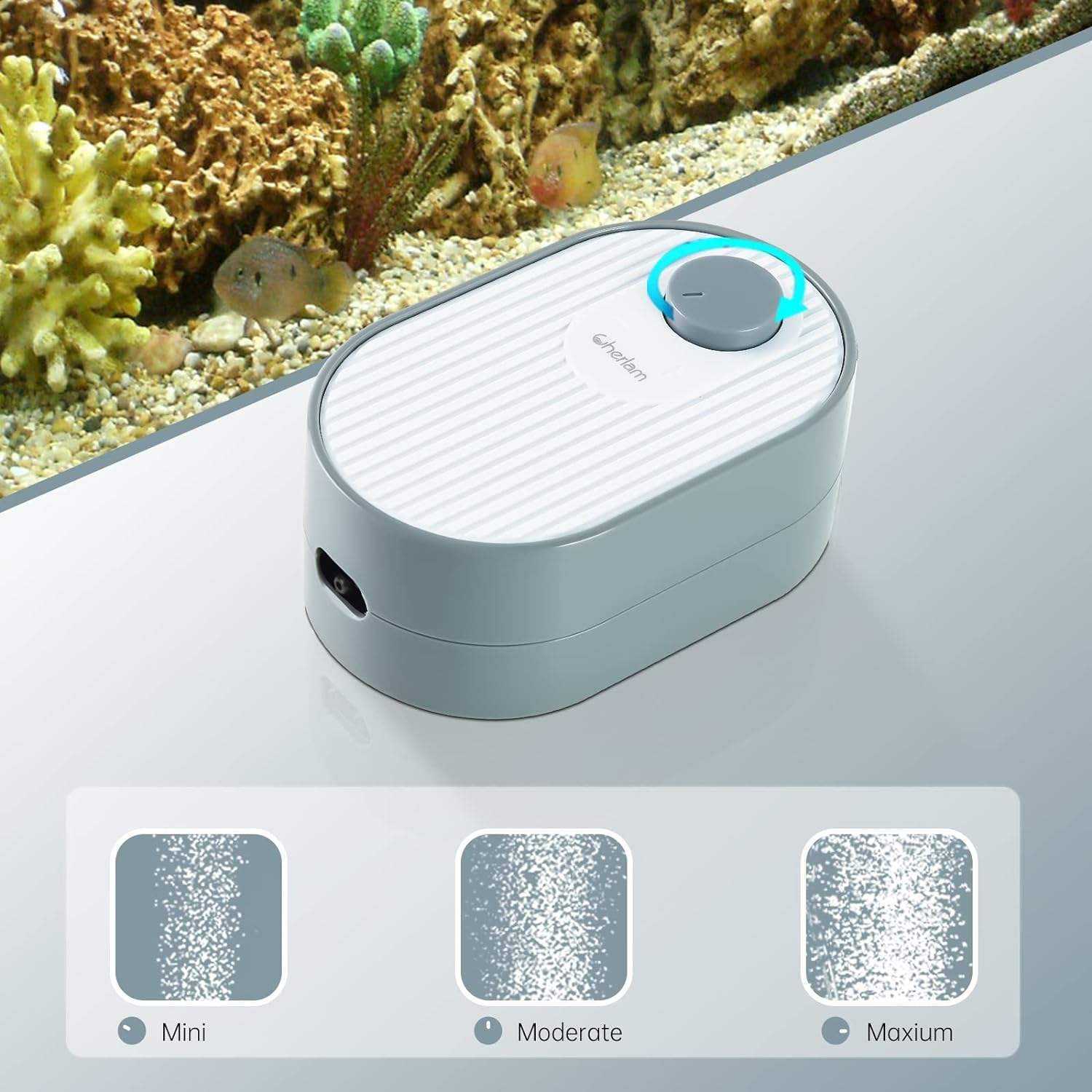 Aquarium Oxygenator – Silent Air Pump for Fish Tanks & Ponds, Energy-Efficient Oxygen Supply System