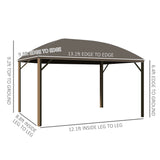 10 × 13 ft Hardtop Gazebo – Steel Roof Canopy with Curtains, Netting, Aluminum Frame, Ceiling Hook, Gray
