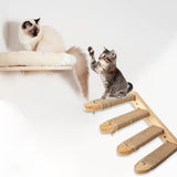Four-Layer Wooden Wall-Mounted Cat Climbing Frame – Multi-Level Sisal-Wrapped Cat Play Structure
