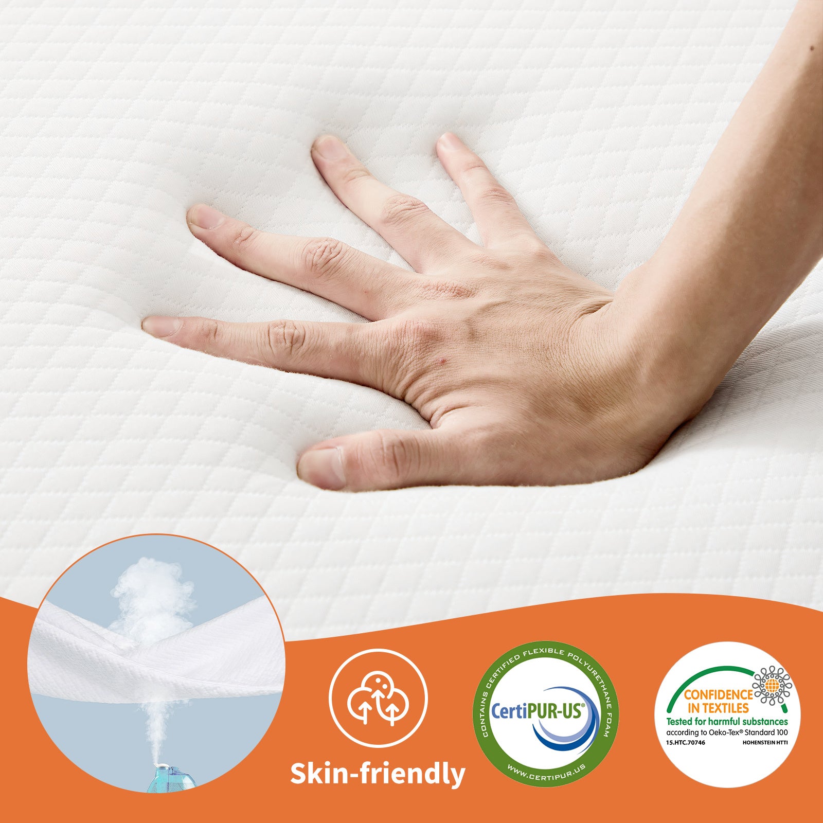Triple Fold Memory Foam Pad – Portable, Lightweight, Comfortable Sleeping Mattress for Home, Travel & Camping