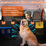 Dog Car Back Seat Cover – Waterproof 600D Oxford Cloth Protector with Zipper Mesh Window, Storage Bags & Side Flaps for Cars, Trucks & SUVs